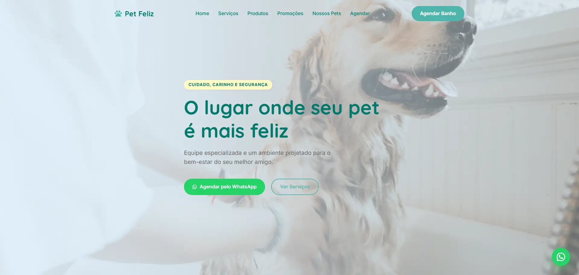 Pet Feliz - Template Premium Banho & Tosa