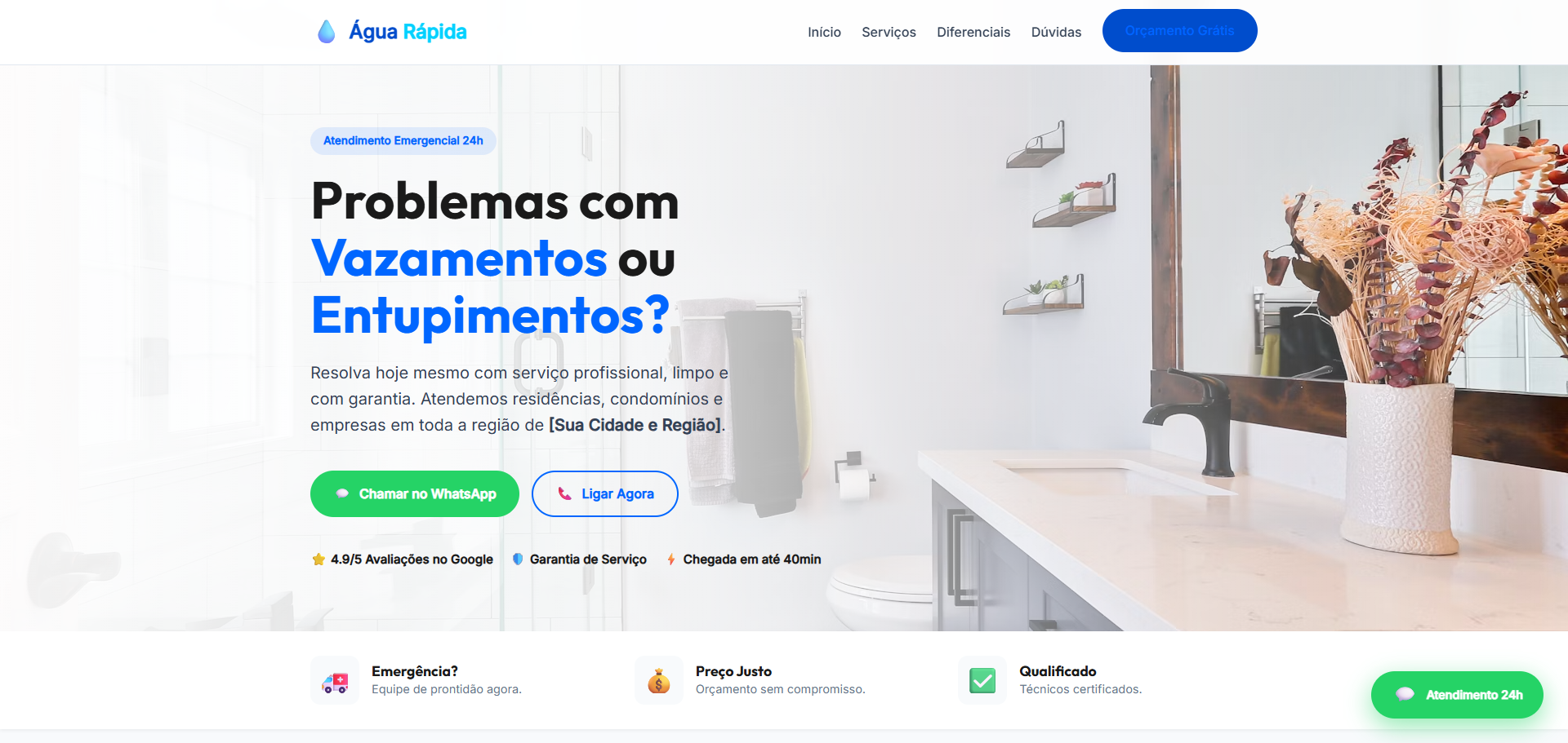 Encanador Água Rápida